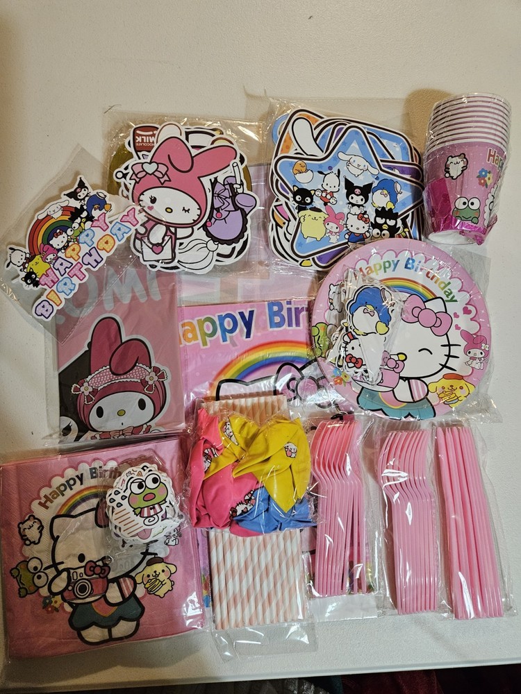 Hello Kitty Happy Birthday Party Set For 10 People