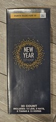New Year Cheer Party Pack NEW in Box for 10 People (Leis Hats Tiaras Horns)