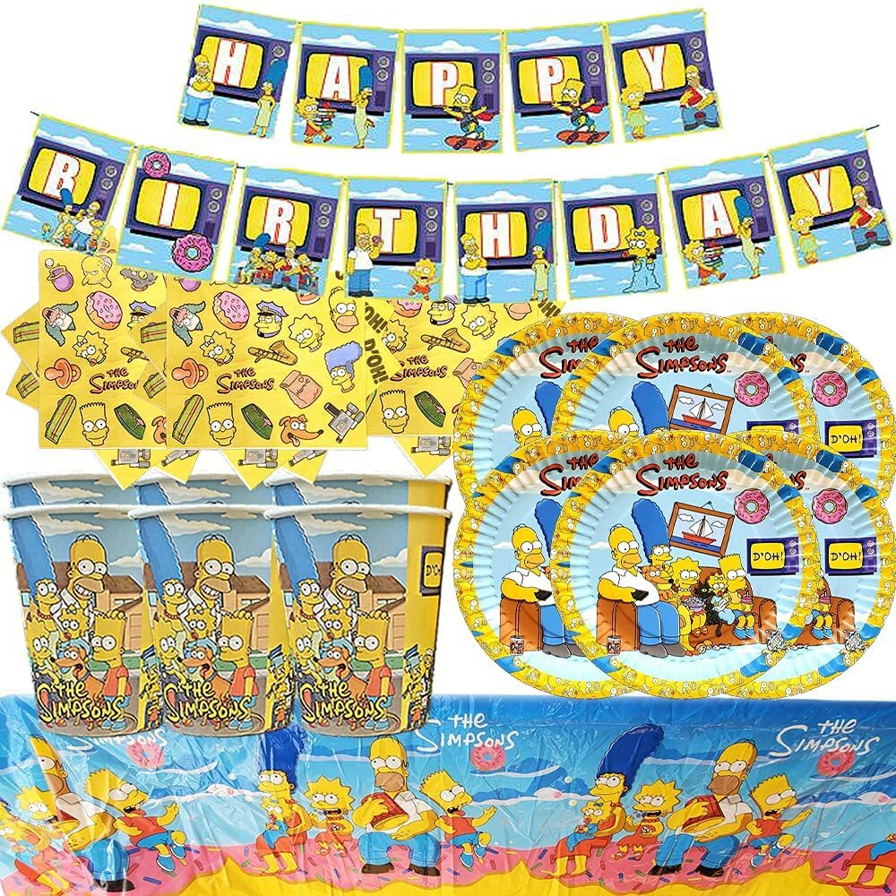SIMPSONS GIFT BOX CAKE TOPPER CUPCAKE BALLOON BANNER SUPPLIES DECORATIONS