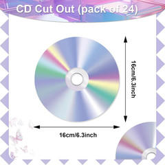 60 Pcs 90S Disco Party Decorations Y2K 2000Stheme Party Hanging Swirls CD Cutout