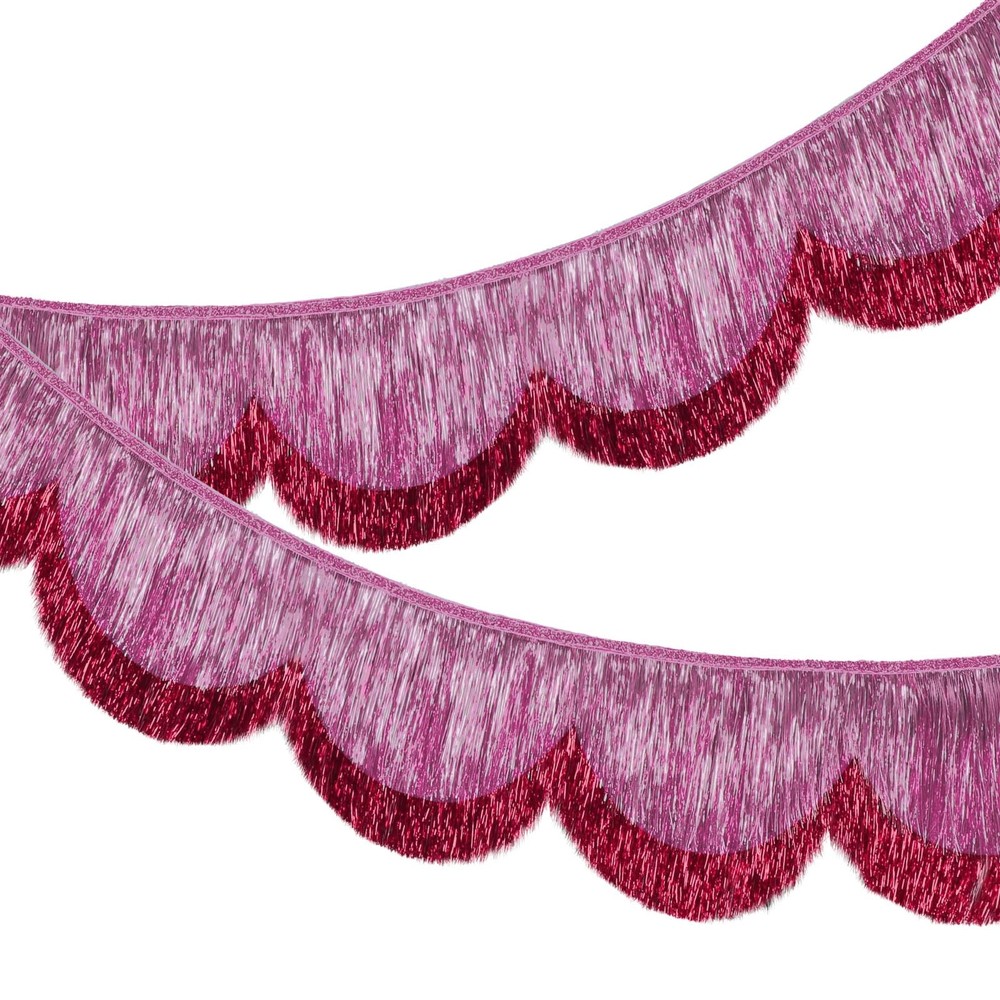 6 ft Scalloped Fringe Banner Hanging Layered Sparkly Fringe Garland for Bache…
