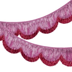 6 ft Scalloped Fringe Banner Hanging Layered Sparkly Fringe Garland for Bache…