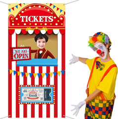 Carnival Circus Theme Party Decorations, Halloween Carnival Photo Door Banner Ti