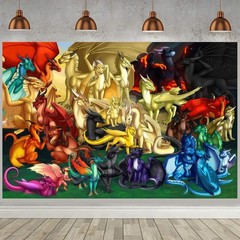 Wings of Fire Party Supplies Backdrop Banner Poster Vinyl Girls Birthday Gift