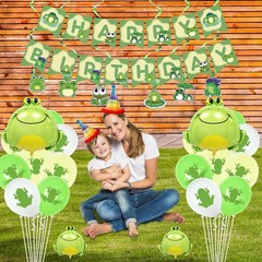 10PCS Set Frog Balloons Green Large Inflatable Cute Frog Foil Mylar Balloons …