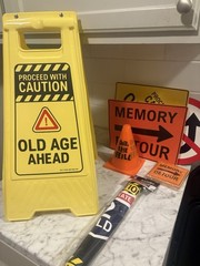 Brother Sister Design Studio Over the Hill Caution Tape Birthday Banner Set 9pie
