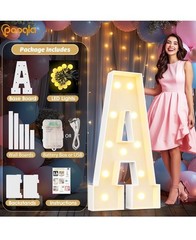 New In Box Giant 4 Ft Marquee LED Light Up Mosaic Letter O