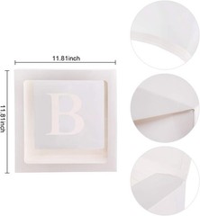 Delightful Transparent Balloon Boxes for Baby Shower Decor – 4 pcs with Letters