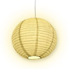 16″ White Fine Line Premium Paper Lantern Pendant Cord Kit with Yellow G50 Bulb