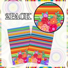 Mexican Fiesta Party Decorations, 2 PCS Plastic Rectangle Mexican Flowers