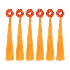 Rainbow Dance Ribbons, Wrist Streamers 6 Pcs & Orange
