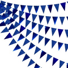 30 Ft Royal Blue Party Decorations Navy Blue Metallic Glitter Triangle Banner…