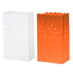 White Paper Luminary Bags, 10 Pcs Sun Flame Resistant Candle Bags
