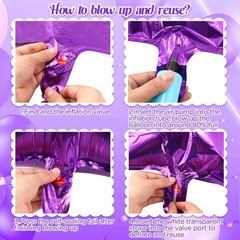 Purple 16th Balloon Decorations Set for Girls 40 Inch Large Number 16 Star Fo…