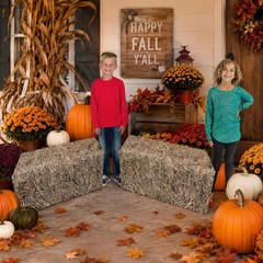 2-PC Photo Realistic Life-Sized Hay Bales Printed Cardboard Standing Props #216