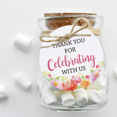 Thank You Floral Tags – 100Pcs for Wedding, Birthday, Baby Showers & Parties – P