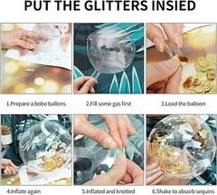 50 Packs BoBo Balloons 20 Inch Clear Balloons For Stuffing Led Light Up Bubble B