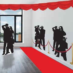 Beistle Stanchion Red Carpet Wall Decoration Set 18 Cut-Apart Images On 2 Clear