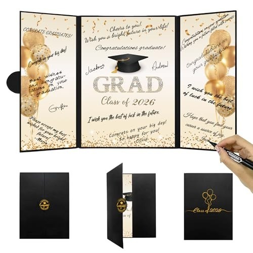 Timeless Class of 2026 Grad Guest Sign-In Book – Durable Keepsake for Memories