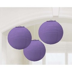 Light Purple Paper Lanterns 3 LG ~🟣 Special Occasions & Party Supplies ~ New