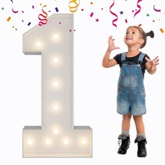 3FT Light Up Numbers & Letters, DIY Marquee Decor for Birthdays, Weddings & Anni