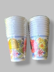 Hallmark Hot-Cold Cups NO Colorful Floral 9oz /2 Sets of 8 Vintage NIP / NOS