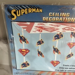 SUPERMAN RETURNS Ceiling DecorationHallmark PARTY EXPRESS Plastic DC COMICS Lot2