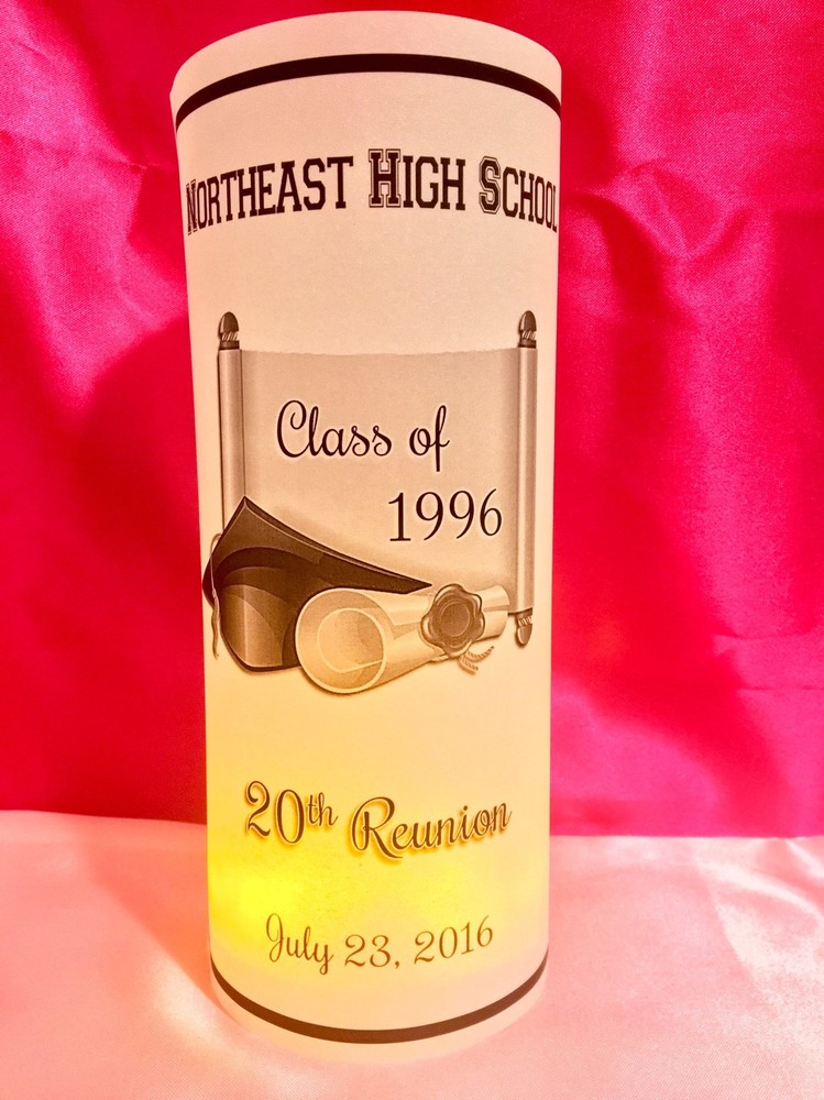 10 Personalized Class Reunion Luminaries Vellum Table Centerpieces Decorations B