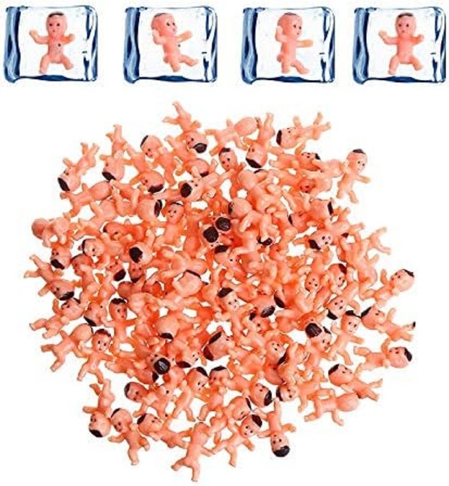 120 Mini Plastic Babies – 1 Inch Tiny Figurines for Baby Shower Games, 120 Piece
