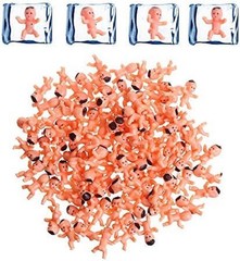 120 Mini Plastic Babies – 1 Inch Tiny Figurines for Baby Shower Games, 120 Piece