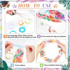 9 PCS Grad Candy Lei Making Kit 524 ft Plastic Tubing Clear Bag 8 Roll Ribbon