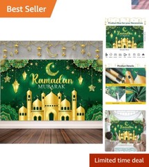 Eye-Catching Muslim Ramadan Photo Backdrop with Stars and Crescent Moon