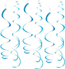 30 Pcs Blue Hanging Swirls Decorations Swirl Party Decorations Plastic Party Str
