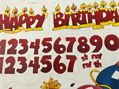 Happy Birthday window clings, from Prime Designs, Reusable, Staining, See Photo