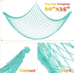 2 Pack Fish Net Decorations for Party, Natural Cotton Hawaiian Party Fishing …