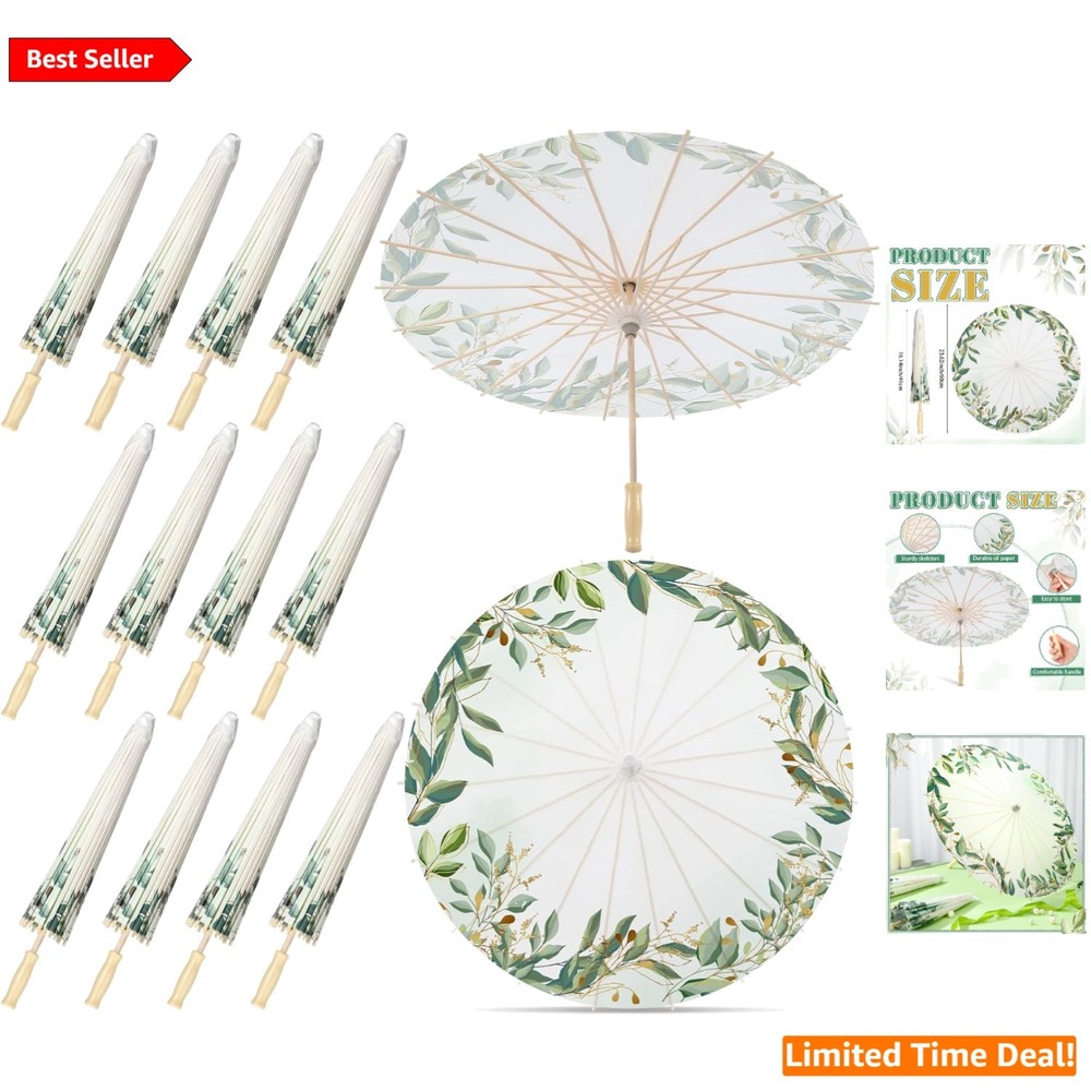 Paper Parasol Bulk for Weddings Sun Shade 23.6 Green Vintage Decorative