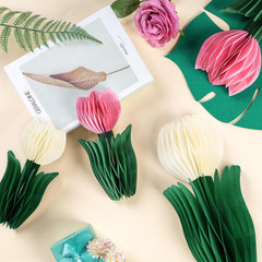 PCS Flower Honeycomb Decor Tulips Table Centerpieces Spring Decoration for Home