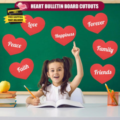 36 Pcs Large Red Heart Cutouts Paper Hearts Shape Cut-Outs Red Valentine’S Day H