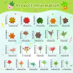 Tigeen 40 Pieces Artificial Succulent Plants Faux as the picture shown, Green