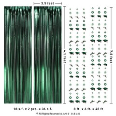 Graduation Decorations Class of 2026 Green Tinsel Foil Fringe Curtain Backdro…
