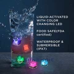 8PCS Light Up Ice Cubes Color Changing Led Ice Cubes for Drinks Glowing Water