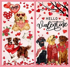 Valentine’s Day Window Clings Window Stickers Love Heart Dog Double-Sided Glass