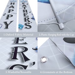 Happy Fathers Day Banner – XtraLarge, 72×12 Inch | Father’s Day Door Banner for