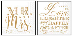 Boston International Wedding Napkins Bundle, Mr. and Mrs. and Love and Laughter