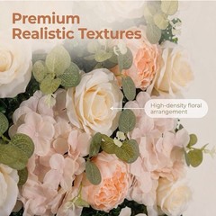 Floral Flower Backdrop Panel 47.24 x 47.24 in Plastic Green White Pink