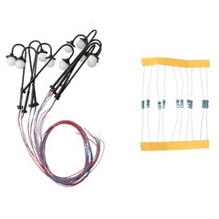 Model Lights Complete Lamps 10 Lamps 10 Resistors Approx. 45mm Model Railway Led