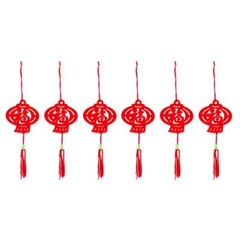 6pcs Chinese Lantern Ornaments New Year Flannel Pendant Spring Festival E4