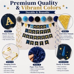 Father’s Day Decorations for Home, Happy Father’s Day Banner with #1 Dad Banner,