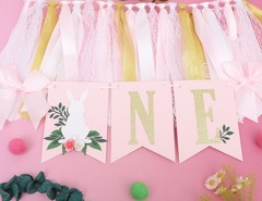 Some Bunny Is High Chair Banner – Bunny 1st Decorations for Girls, Spring Rab…