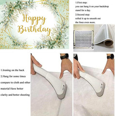 Greenery Birthday Backdrop Green Birthday Party Decorations Sage Happy Birthday